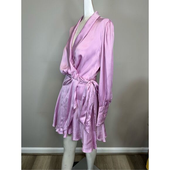 NWT Zimmermann Silk Wrap Mini Dress in Musk Size Zimmermann 0 (US4) $595 - Picture 5 of 11